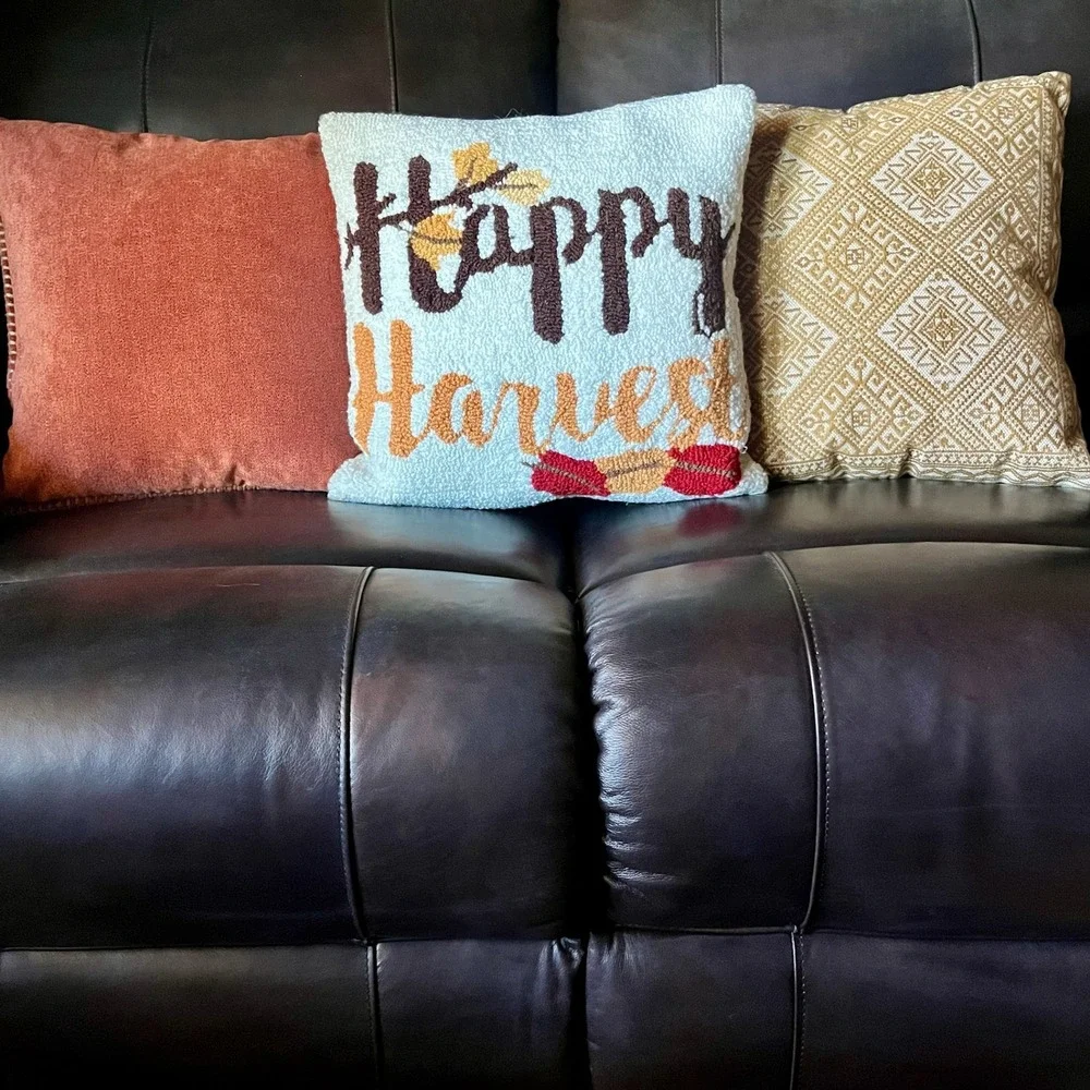 LOT OF 3 Throw Accent Pillows Fall Happy Harvest Bloomingville Autumn Down Decor
